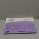 SABLUTE Wireless Keyboard and Mouse Combo, 9 Backlit Effects, Wrist Rest, Phone Holder, 2.4G Lag-Free Ergonomic Keyboards, Rechargeable Silent Cordless Set for Computer, Laptop, Mac, Windows (Purple)