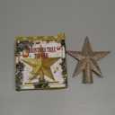 Christmas Tree Decoration, 6" Champagne Christmas Tree Topper Star Accessories, Xmas Glitter 3D Bethlehem Tree Ornament, Waterproof Holiday Christmas Tree Topper Star Decorations for Home Decor