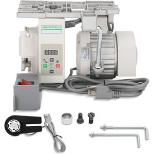 Industrial Sewing Machine Motor with Needle Positioner and Synchronizer, AC110V, 750W, 6000RPM, Servo Motor Sewing Machine with Controller and Foot Switch, Run CW and CCW, Silent, Instructions