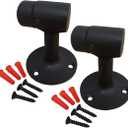 QCAA Solid Brass Door Stop, 3", Matte Black, Made in Taiwan, 2 Pack