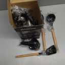 Astercook 39 PCS Kitchen Utensils Set, Silicone Cooking Utensil Sets with Wooden Handle, 446F Heat Resistant Food Grade Spatula Set, BPA Free Kitchen Gadgets Tools Set & Spoons for Nonstick Cookware (Black)