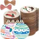 4" 100PCS Christmas Wooden Ornaments Unfinished, DIY Christmas Crafts for Kids Wood Slices DIY Crafts Supplies for Girls Adults, Xmas Ornaments Holiday Decoration (Round)