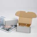 4.6x2.2x2.2 Inches Shipping Boxes Set of 50, White Corrugated Cardboard Box Literature Mailer for Packing Small Business (usable size: 4.2"x 2.1"x 2.1")