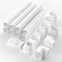 3'' 25.5Ft Mini Split Line Set Cover Kit for Minisplit Ductless Linset Air Conditioners and Heat Pumps, Central AC Decorative Upgraded UV-Proof Strong & Durability PVC Pipe