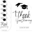 Pack Of 3 Vodbok Graduation 2025 Stickers - 40 Pcs (20 Round, 20 Rectangular) - 'Thank You for Coming' - Class of 2025 - Black