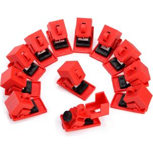 WUWEOT 12 Pack Circuit Breaker Lockout Device, 120-277V Clamp-on Electrical Single Pole Breaker, Lockout Tagout Kit Lock Out Device for Less 16 mm Handle, OSHA Compliant