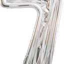 Skywin Large Numbers for Party Decor- 7, Big Numbers for Party Decorations 65 Inches (5.42 Feet) Mosaic Balloon Frame, Giant Number Eight Balloon Frame, Birthday Numbers(Silver) (Seven)