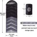 Sleeping Bag 4 Seasons Adults & Kids for Camping Hiking Trips Warm Cool Weather,Lightweight and Waterproof with Compression Bag,Indoors Outdoors Activities (Black Gray)