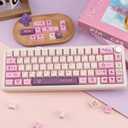 134 Keys Pink Purple Keycaps, PBT Custom Key caps Cherry Profile Japanese Keycaps Set Fit for 61/64/87/104/108 Cherry Gateron MX Switches Mechanical Keyboard