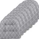 Klear Vu Omega Non-Slip Chair Cushions, Assembled in USA, U-Shaped Skid-Proof Seat Pads for Dining Room, Kitchen, Office, 15"x16", 8 Pack, Geo Gray