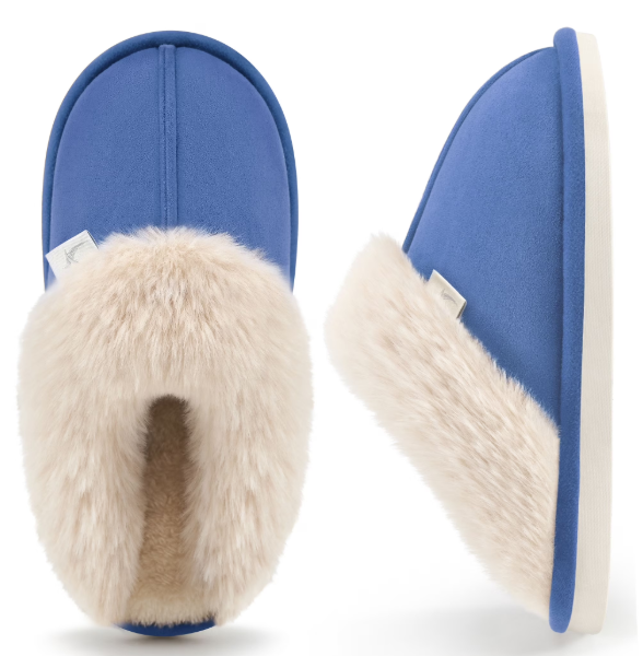 Ecetana Womens Slipper with Memory Foam Fluffy Soft Warm Slip On House Shoes
 Size 42-43 L
