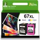 67XL Ink Cartridge Combo Pack Replacement for HP 67XL 67 XL Work for 2700 2700e 2752 2752e 2742e 2755e 4100 4100e 4152e 4155e 6000 6055e 6400 6458 Printer1 Black,1 Color