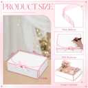 Silkfly 12 Pcs Bridesmaid Proposal Box with Ribbon, 10.6 x 8 x 3.15 Inch Gift Boxes with Lids Paper Gift Boxes for Wedding Baby Shower Birthday Party Present Packaging (White,Pink)