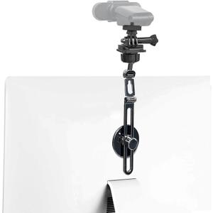 Webcam Mount, Webcam Monitor Mount Adjustable Webcam Stand with Strong Adhesive Mounting on Monitor and Laptop Screen, Computer Camera Holder for Logitech Webcams, Action Cameras, Smartphones