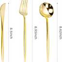 LULLABY 300PCS Gold Plastic Silverware, Heavy Duty Disposable Utensils, Gold Plastic Cutlery Set Include 100 Forks, 100 Spoons, 100 Knives, Perfect Flatware for Party Wedding and Daily Use