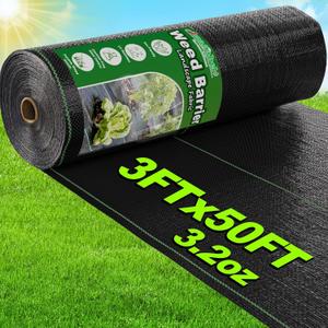 AMAGABELI GARDEN & HOME 3ft x 50ft Weed Barrier Landscape Fabric 3.2oz Garden Cloth Heavy Duty Weed Control Blocker Mat Gardening Ground Cover Durable Woven Geotextile Fabric Driveway Underlayment