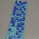 Wireless Keyboard and Mouse, LIZRROT Silent Keyboard Mouse Combo, Full-Sized Colorful Typewriter Keyboard with Round Keycaps, 2.4G Cute Mouse Compatible with PC/Laptop/Computer(Blue)