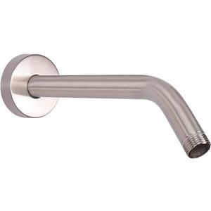 HarJue Shower Arm with Flange and Teflon Tape, Wall Mounted Shower Pipe 304 Stainless Steel Extension Arm for Fixed Shower Head & Handheld (8 Inch, Brushed Nickel)