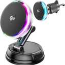 for Qi2 15W MagSafe Car Mount Charger with Cooling Fan, [Rapid Charging Cooler with RGB Lights], 78+LBS Stronger Suction Wireless Magnetic Mount on Vent/Dash/Windshield, for iPhone 17 16 15 14 13 12