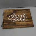 Paper Junkie Rustic Style Wooden Guest Book - Wedding Reception, Bridal Shower, Baby Shower, Quinceanera Guest Book (112 Pages, 11.25x8.75 in)