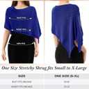 Women Sheer Poncho Shrug Winter Sheer Blouse Top Acrylic Lightweight Poncho Bolero for Evening Dress (M)