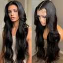 28 Inch Body Wave Full 13x4 Lace Frontal Virgin Human Hair Wigs Black 13x4 HD Lace Front Wigs Human Hair for Women 200% Density 12A Brazilian Human Hair Pre Plucked With Baby Hair