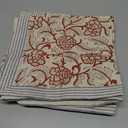 Handblock Print Patterned Cotton Cloth Napkins Set of 6, Washable, Reusable Napkins for Cocktail Parties, Home, Restaurant, Hotel, Event & Everyday Lunch, Dinner, 18" x 18"