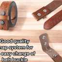 Western Belt without buckle for men  Full Grain Leather Cowboy Belts for jeans - One Piece Leather strap belt (Brown)