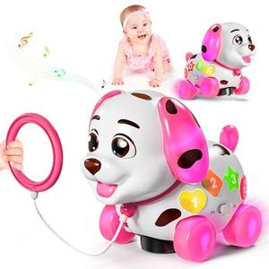 ToddlerCley Musical Puppy Toys for 1 Year Old Girl Gifts, 1st Birthday Gril Gift, Bilingual Baby Toy 6-12-18 Months, Learning Toy for 1 Year Old Boy Present with Sound Light