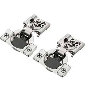 JOYDECOR 60 Packs (30 Pairs) 1/2 Inch Overlay Soft Close Hinges Satin Nickel Concealed Hidden Cabinet Hinges Stainless Steel for Face Frame Kitchen Cabinet Doors - 105 Degree