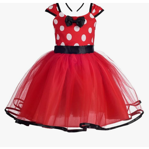 Dressy Daisy Baby Girl Polka Dots Fancy Dress Up Costume Birthday Party Tulle Dresses with Headband Pink/Red/Purple/Hot Pink 80