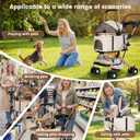Dog Stroller for Small & Medium Dogs & Cats, Foldable Pet Stroller Wagon Carries Up to 44 lbs, Dog Wagon with Storage Basket and Cup Holders, Plus a Removable Portable Pet Carrier
