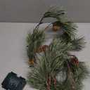 2025 New 6.56FT Christmas Pine Garland Lights 96 Warm White LED Lights 8 Flash Modes Battery Operated with Timer Lighted Smoky Pine Garland for Mantle Fireplace Indoor Home Christmas Decoration