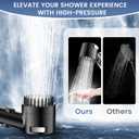 Filtered Shower Head with Handheld, High Pressure 5-Spray Shower Head with Filters for Hard Water, ON/OFF Switch Showerhead for Pets Bath, Shower Heads Filter - Remove Chlorine, Reduce Dry Itchy Skin (Black)