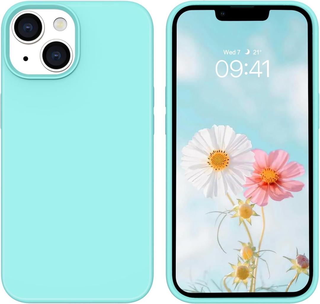 BENTOBEN Compatible with iPhone 14 Case, Soft Silicone Gel Rubber Bumper Microfiber Lining Hard Back Shockproof Protective Phone Cover for iPhone 14 6.1", Turquoise