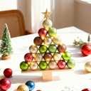 Leitee 18" Christmas Ball Tree Xmas Centerpiece Table Decorations DIY Ornament Display Stand Light up Holiday Party Tabletop Fireplace Home Decor(Batteries Not Included)