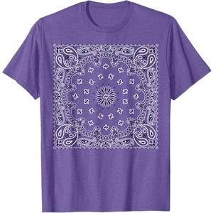 Colorful Bandana T-Shirt T-Shirt (XL, Purple Heather)