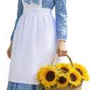 Women Adult Colonial Prairie Costume,Floral Pioneer Dress with Apron and Bonnet, S