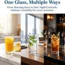 Drinking Highball Glasses Set of 6, 16oz Crystal Water Glasses