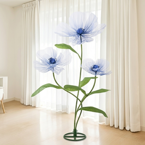 ROLPPYAF 5.6 Ft Tall Large Artificial Silk Flower - Giant Flowers for Decoration for Wedding & Event Decor, Oversized Silk for Party Banquet Backdrop, Home Decor, Gradation Blue