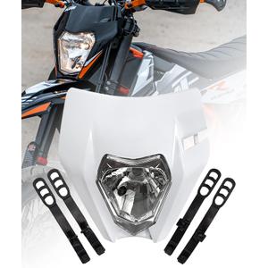 XINGWU Dirt Bike Headlight Kit,Pit Bike Headlight,Universal Motorcycle Headlight,Headlamp Frontlight,Motorcycle Head Lamp Kit for Most Dirt Pit Bike (white, NormalXWLIGA)