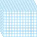 100 Pack Blue Gingham Placemats Blue and White Checked Paper Placemats Disposable, 10 x 14 Inch Rectangle Table Mats for Wedding Birthday Baby Shower Picnic Party Favor Table Decorations