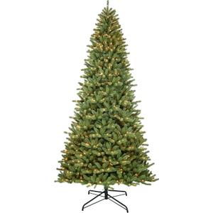 Puleo International Pre-Lit 12' Berkshire Fir Artificial Christmas Tree with 1200 Warm White LED Lights, Green, Style: 12' Berkshire Fir 1200 Clear Lights