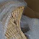 Wicker Baby Carriage Wicker Stroller for Baby Shower Vintage Woven Rattan Flower Basket Decorative Cart Storage with Handle for Floral Arrangement Wedding Photo Props(Wood Color,20 in)
