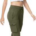 TBMPOY Womens Capri Lightweight Cargo Hiking Quick Dry Pants Stretch Pockets Cropped Casual Summer Travel Outdoor (Green, XL)