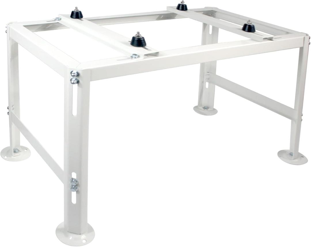 Mini Split Stand Ground Mounting Bracket Pad for 9,000-36,000BTU AC/Heating System/Ductless Air Conditioner,Anti-Vibration Heavy-Duty Vibration Absorber Condenser Adjustable Base 770LBS Load Capacity (White 2)