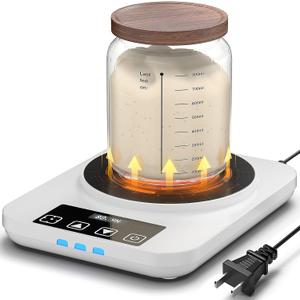 Electric Sourdough Starter Warmer, Upgrade Warming Heating Pad Mat for Sour Dough Starter, Sourdough Heater Proofing Tool for Home Baking with Thermostat Control, Timing, Memory Function (White)