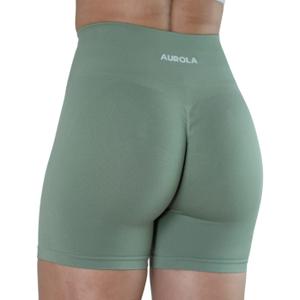AUROLA Intensify Workout Shorts for Women Seamless Scrunch Short Gym Yoga Running Sport Active Exercise Fitness Shorts (Medium, Iceberg Green)