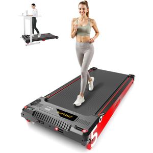 Walking Pad Treadmill, Anylife Incline Walking Pads Under Desk 330lb Capacity, 2.5HP Portable Treadmills for Home, Compact Treadmill Small Running Pad with LED Display, Remote Control (Black Orange)