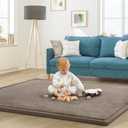 Baby Play Mat for Floor Nursery Rug Muscle Mat Area Rug Playroom Rug 79"x138" Playpen Mat Memory Foam 1.3" Thick Crawling Mat for Babies,Toddlers, Infants, Kids,Camel